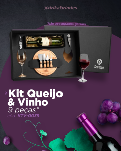 Kit queijo e vinho personalizado